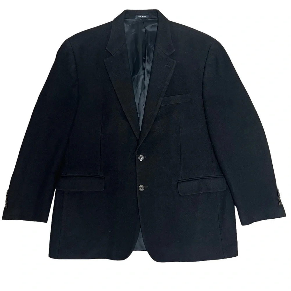 Ralph Ralph Lauren Loro Piana Jacket Men’s 44R Camel Hair Suit Coat Italy Black - Picture 1 of 11